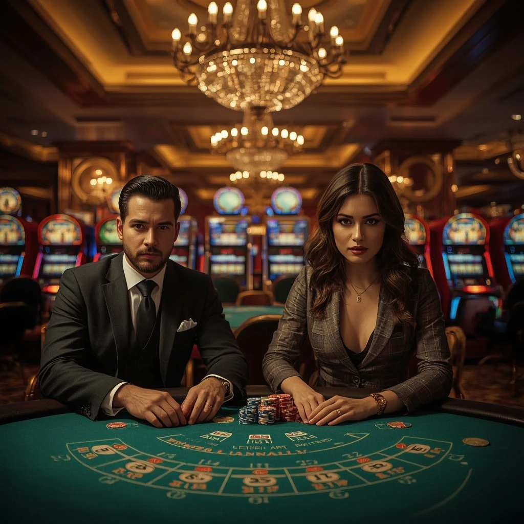 Deux joueurs de poker dans un SLOTUNA CASINO